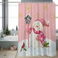 thumbnail image 2 of Christmas Shower Curtains Snowman Cardinal Bath Curtain Snowflake Snow Pink Waterproof Seasonal Bathroom Shower Curtain Set with Hooks Decoration 60 x 72 Inches, 2 of 8