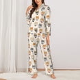 thumbnail image 2 of Daiia Shiba Head Face for Women's Long-Sleeved Pajama Set – Soft & Comfortable Sleepwear Button-Up Pajamas Cozy Lounge Wear-Small, 2 of 7