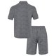 thumbnail image 4 of Pantalones de Carga con Cordón para Hombres, Verano Casual Color Sólido, Conjunto de Botones de Solapa de Manga Corta, 4 of 6