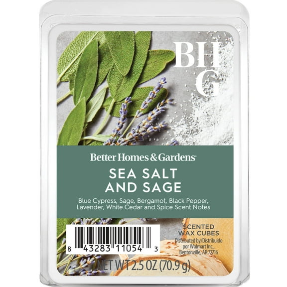 Sea Salted Sage Scented Wax Melts, Better Homes & Gardens, 2.5 oz (1-Pack)