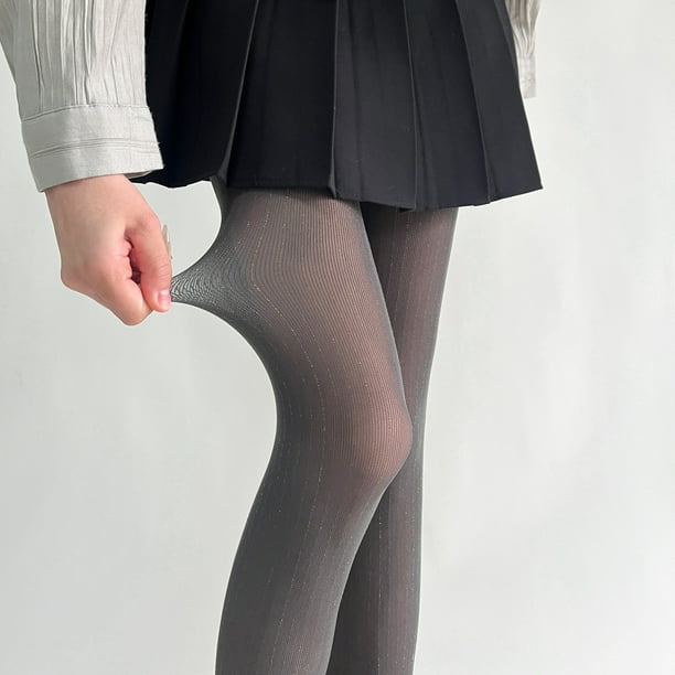 Medias de seda negras de lujo para primavera y verano, pantimedias de seda de grano vertical, seda brillante, resistente al desgaste, seda antienganches