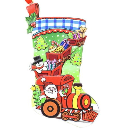 

dianhelloya Christmas Tree Pendant With Lanyard Cartoon Santa Claus Christmas Stockings