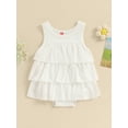 thumbnail image 5 of Baby Girls Rompers Dress Flower Embroidery Sleeveless Ruffles Skirt Hem Infant Bodysuits Summer Clothes, 5 of 10