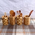 thumbnail image 4 of Tubo de bambú para palillos, soporte para cucharas, tenedores, espátulas, escurridores, vajilla, caja 9.5x12cm redondo b, 4 of 9