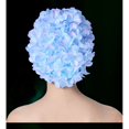 thumbnail image 3 of Gorro de natación para mujer, elegante, protección del cabello, ideal para entusiastas del agua, gorro de baño para mujer con pétalos florales(Verde fluorescente)(1 pieza), 3 of 3