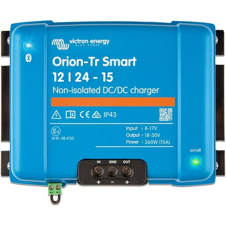 Victron Energy Orion-Tr Smart DC to DC Charger (Bluetooth) - 12/24-Volt 15 amp 360-Watt - Battery Charger for Dual Battery Systems - Non-Isolated