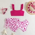 thumbnail image 2 of RUTAYY Kids Girls Children Bikini For Girls Printed 3PCS Swimsuit Swimwear Bathing Suit Beach Vacation Boho Beachwear, 6-7 Years, 2 of 5