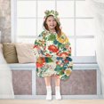 thumbnail image 7 of FORMRS Wearable Blanket Hoodie with Sleeves for Kids Cozy Flannel Sweatshirt, Colorful Flowers Pattern, 7 of 7