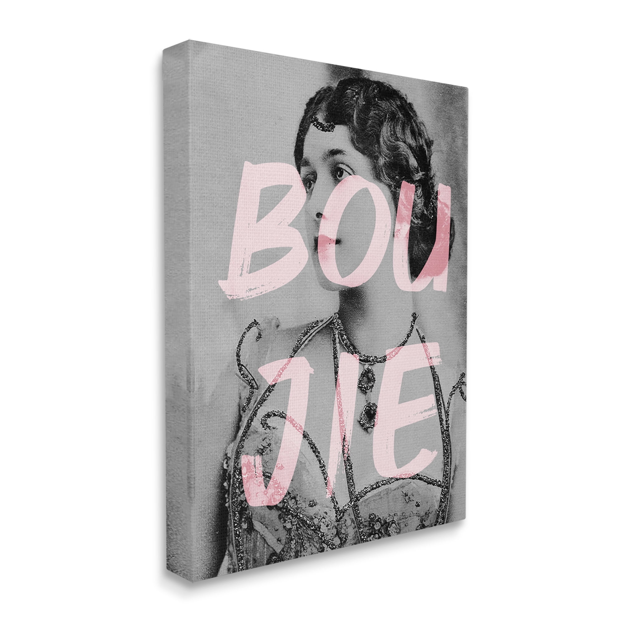 Stupell Industries Boujie Vintage Woman Portrait Trendy Pink Text Graphic Art Gallery Wrapped Canvas Print Wall Art, Design by Daphne Polselli