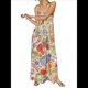 thumbnail image 2 of Vestido Maxi Floral para Mujer, Sin Mangas, Espalda Descubierta, Corte A, , Fluido, con Espalda Hueca y Tirantes Finos Verde L, 2 of 7