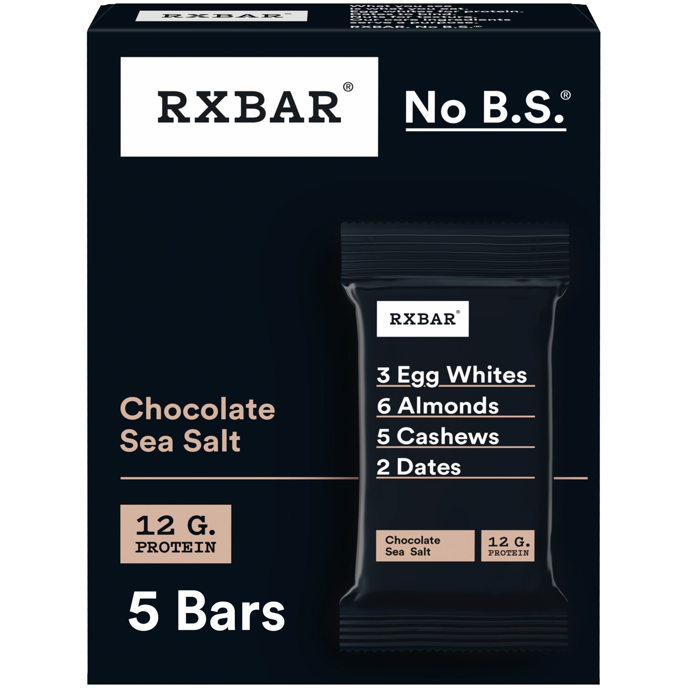 (3 pack) RXBAR, Chocolate Sea Salt Gluten-Free Protein Bars, 5 Count