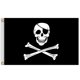 thumbnail image 3 of Bandera pirata con calavera y huesos cruzados de 30 x 45 cm, Jolly Roger, 3 of 5