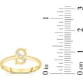 thumbnail image 4 of Floreo 10k Yellow Gold Letter A-Z Small Block Alphabet Character CZ Initial Ring, 4 of 5