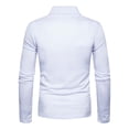 thumbnail image 4 of LilyLLL Men's Long Sleeve Collared T Shirt Pique Casual Workwear Shirt Tops, 4 of 5