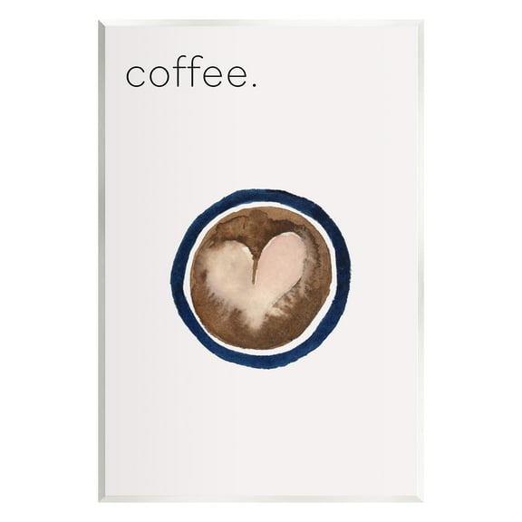 Stupell Industries Coffee with Heart Shape Food & Beverage Painting Unframed Art Print Wall Art, 10 x 15