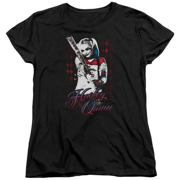 Suicide Squad Harleys Bat Women's T Shirt (X-Large) Black