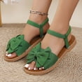 thumbnail image 5 of hoksml Women's Bow Decor Flat Sandals Elastic Ankle Strap Open Toe Summer Casual Dressy Shoes, 5 of 9