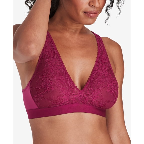 Bali Comfort Revolutionize Wireless Plunge Bralette – Deep Cerise – Small