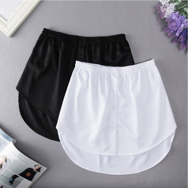 Women's Trim Size Skirt Extender, 2 Piece Solid Color Waist Accessory, Elastic Layer For Dresses, Versatile Fashion Slip, Styling accessory