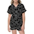 thumbnail image 3 of Utlike Girls Halloween Pajamas Set Soft Button-Up Classic Collar Short Sleeve Sleepwear Toddler Pjs Daily Wear Comfortable Home Clothes For Girl Size 12 Years-13 Years, 3 of 4