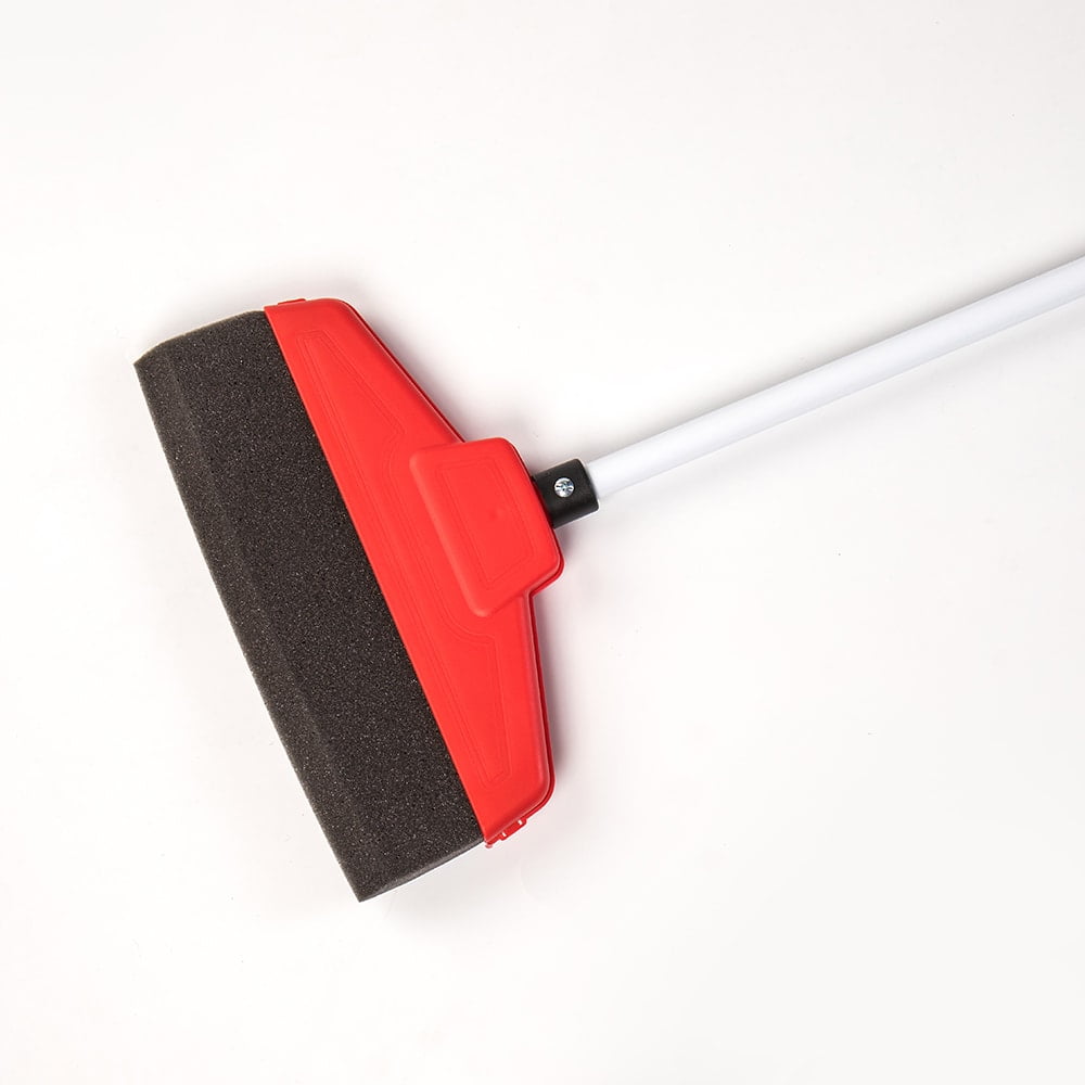 Electrostatic Dust Broom Plastic Rod Polyurethane Foam Brush Red