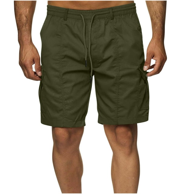 CHGBMOK Men's Shorts Casual Solid Color Casual Drawstring Pockets Elastic Sports Shorts Sizes M-3XL