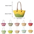 thumbnail image 5 of Fashionable Female Weave Shoulder Bag for Beach Vacation and Travel Colorful Woven Straw Handbag Large Basket Bucket Bag, 5 of 20