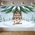 thumbnail image 6 of Snowy Landscape Happy Holiday Winter Wonderland Reindeer Christmas Banner for Holiday Decoration Festive Party Winter Celebration, 6 of 9