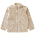 thumbnail image 5 of Miutii Kids Girls Fleece Long Sleeve Jacket Zipper Closure Solid Color Outerwear Winter Warm Casual Khaki 110, 5 of 8
