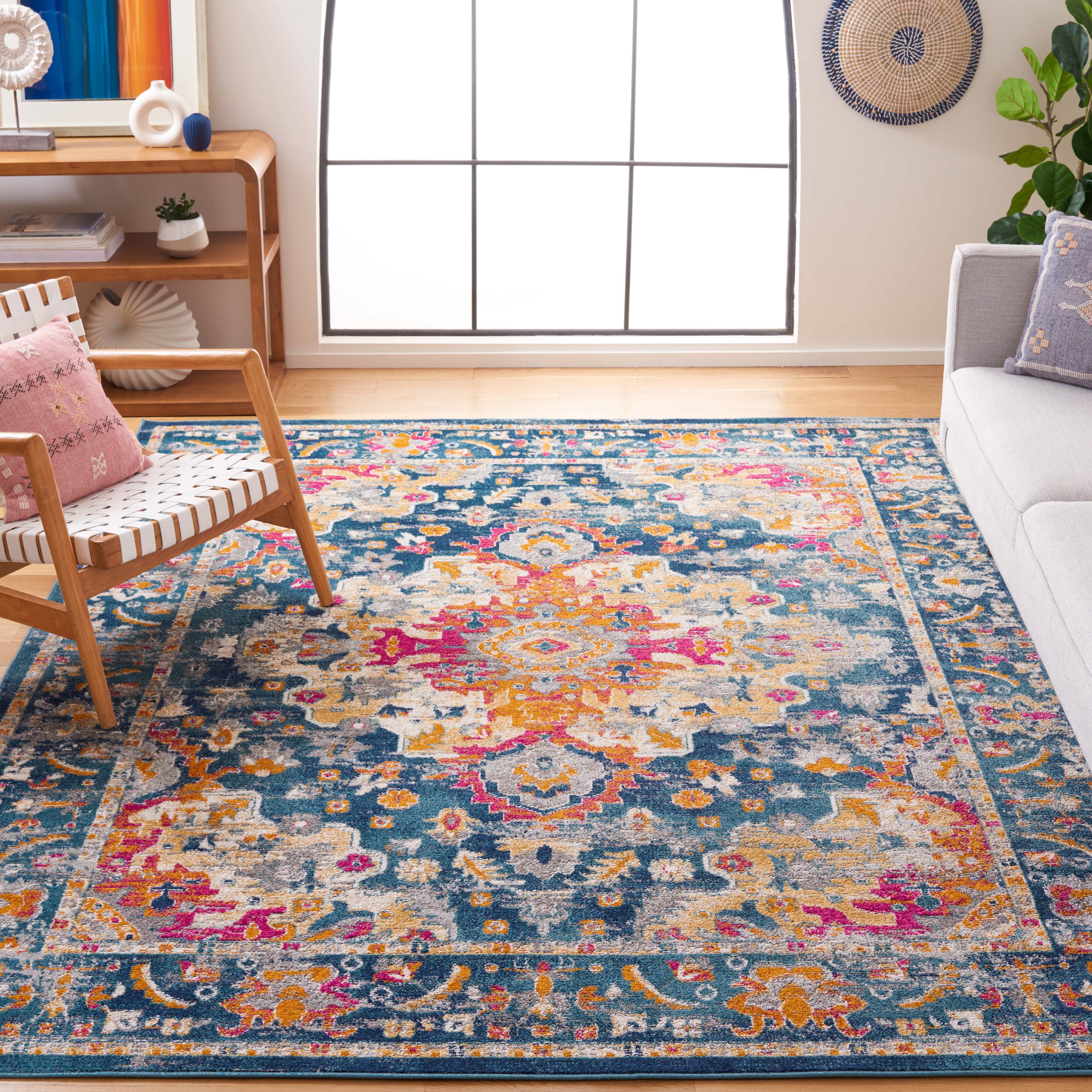 SAFAVIEH Madison Caden Oriental Area Rug, Teal/Fuchsia, 11' x 15'