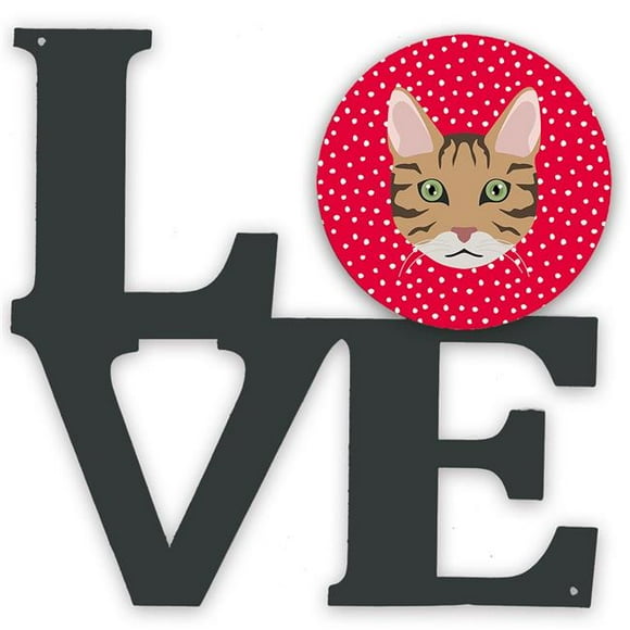 Carolines Treasures CK5098WALV 11.5 x 11.75 in. California Spangled Cat Love Metal Artwork Wall Decor