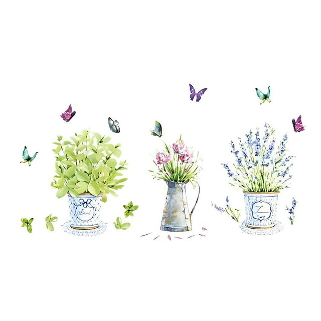 Injueey DIY pegatinas de pared exquisita decoración de la habitación calcomanías temáticas de plantas interior DIY escena diseño flor calcomanía Decoración del hogar Injueey HA074979-00