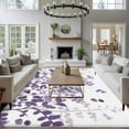 thumbnail image 3 of 5'x7' Area Rugs for Living Room Bedroom, Purple Leaves Washable Rug Carpet Runner Indoor Outdoor, Summer Botanical Non Slip Floor Mats Area Rug for Kitchen, Nursery, 3 of 8