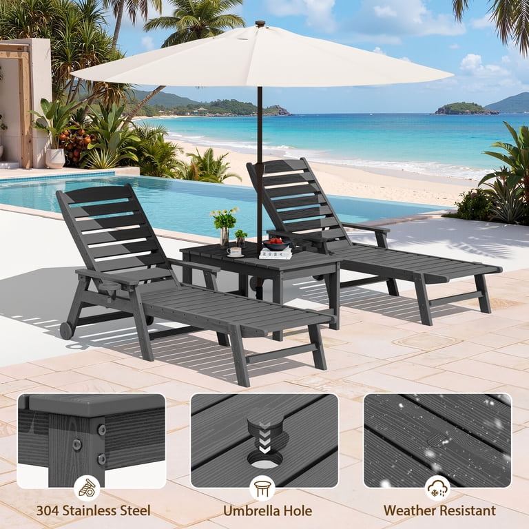 Serwall Outdoor Rectangle Coffee Table With Umbrella Hole photo 8