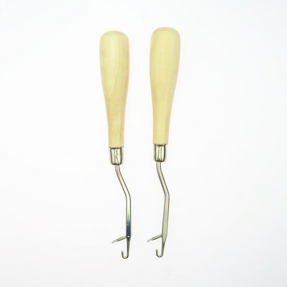 FOMIYES 2Pcs Latch Hook Crochet Needle for Weaving and Knitting Multi Color 16x0.9x0.6in