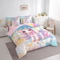 thumbnail image 4 of Feelyou 3D Bowknot Unicorn Twin Bedding Sets 7-Piece for Kids, Fairy Tale Galaxy Bedding Comforter Set, Dreamy Animal Theme Reversible Sheet Sets, Lightweight Room Decor, 4 of 8