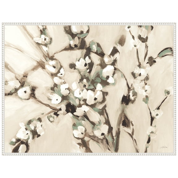 Amanti Art Wild Floral Branches Neutral Framed Canvas Wall Art Print