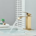 thumbnail image 2 of Zovajonia Gold Basin Mixer Tap Single Lever Handle Faucet Waterfall Bathroom Sink Counter Taps, 2 of 11