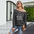 thumbnail image 2 of Camiseta de manga larga con cuello inclinado estampado casual suelto de moda para mujer Fridja  ghj987+815, 2 of 6