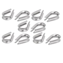 Unique Bargains Stainless Steel 8mm 5/16" Standard Wire Rope Cable Thimbles Silver Tone 10 Pcs