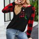 thumbnail image 5 of Pntutb, camisas navideñas para mujer, tops de empalme a cuadros, sudaderas de manga larga a la moda, blusas, tops Pntutb Pntutb-3980, 5 of 6
