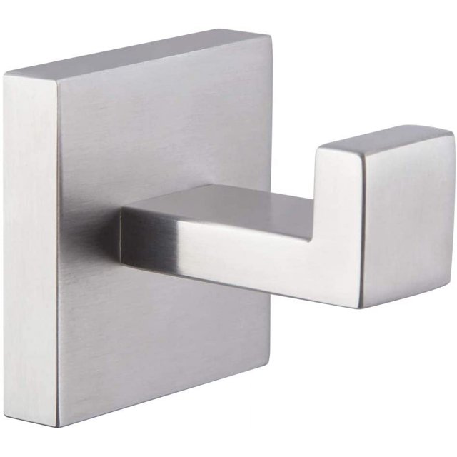 Gancho para toallas de baño, níquel cepillado, ángulo simple, toallero de mano de acero inoxidable SUS304, gancho cuadrado para bata, montaje en pared