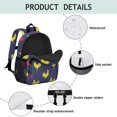 thumbnail image 4 of Rooster and Silhouette Blue Pattern Backpack for School, Cute School Bag with Adjustable Shoulder Straps and Padded Back, 15"x11.42"x5.5", 4 of 5