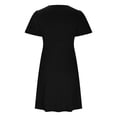 thumbnail image 4 of EASYBRA Women V Neck Short Sleeve Ruched A Line Midi Dress High Waist Summer Casual Fit and Flare Solid Color Dress, 4 of 8