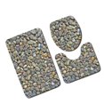 thumbnail image 2 of 3pcs/1 Set Carpet Bathroom 3D Stone Printing Non-Slip Bath Mat Doormats Decor Toilet Seat Cover Rug, 2 of 5