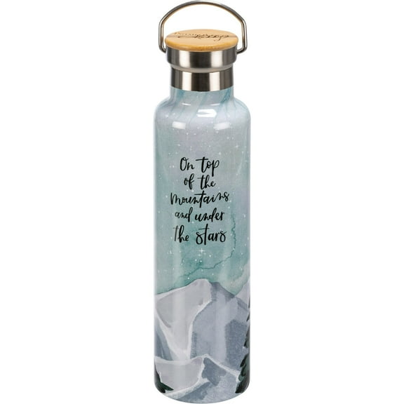 On Top of the Mountains and Under the Stars Stainless Steel Water Bottle 25 oz