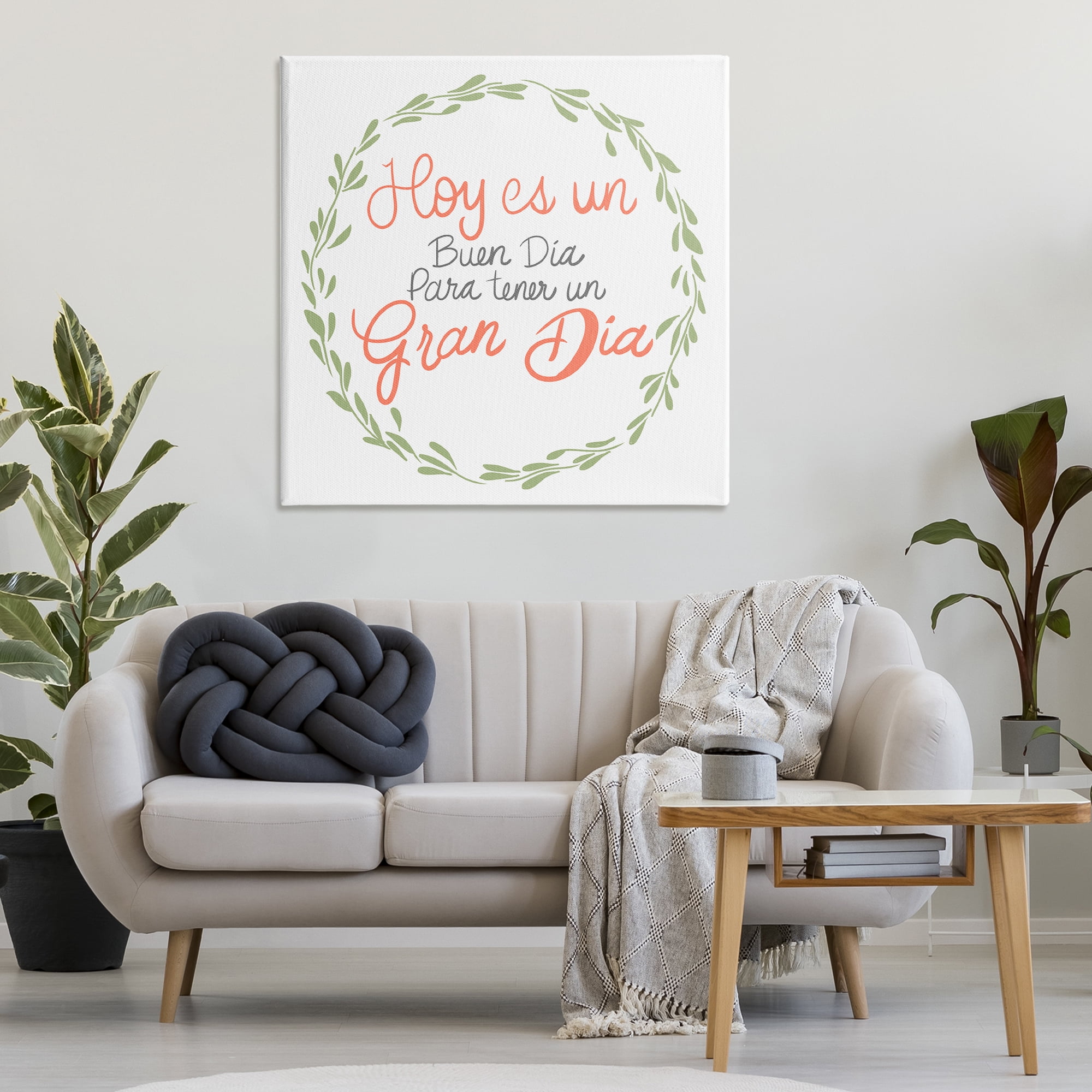 Stupell Industries Hoy es un Buen Día Inspirational Quotes & Sayings Painting Wrapped Canvas Art Print Wall Art, 36 x 36