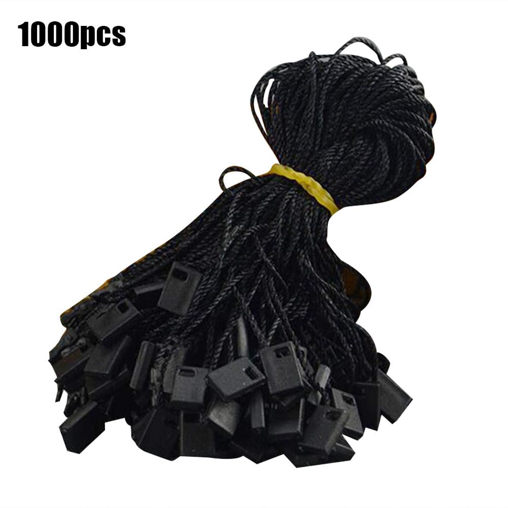 Black Hang Tag Fasteners Clothes Tag String Black Nylon with Snap Lock 1000 PCS 