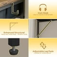 thumbnail image 4 of Pinmoco 32" Small Vanity Desks with RGB LED Lights & 2 Fabric Drawers, Writing Study Desk for Small Space with Hanging Hook Hook for Home, Bedroom, Rustic, 4 of 11