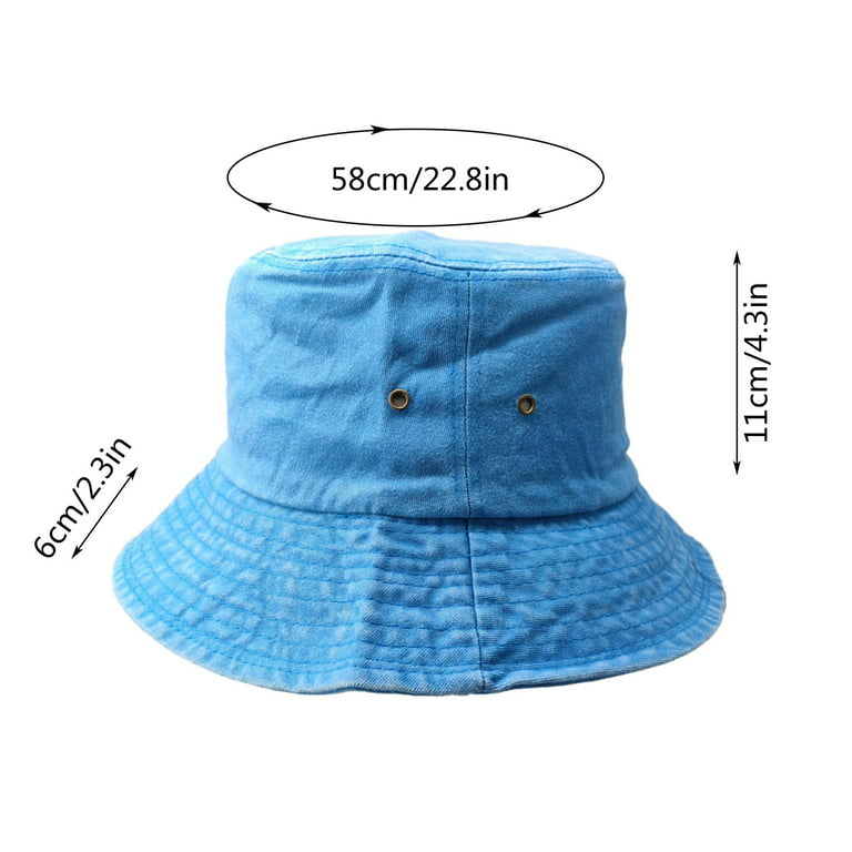 PMUYBHF Adult Sun Hat Womens Packable for Travel with Chin Strap July 4Th  Unisex Washed Old Sunscreen Shade Solid Color Breathable Hole Hollow Denim  Fisherman Hat 